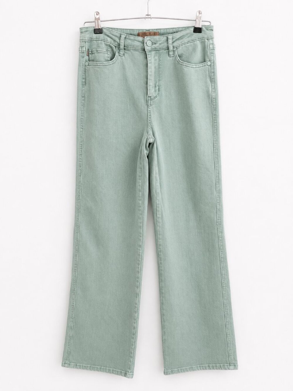 Judy Blue High-Waisted, Garment-Dyed Sea Green Jeans Size 7/18 #JB88621